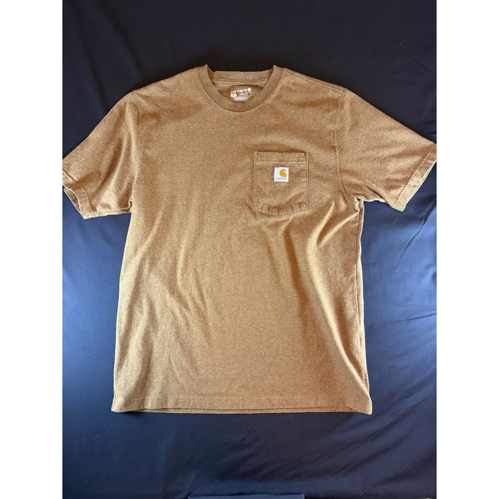 Carhartt Brown Short Sleeve Pocket t-Shirt, Medium Loose Fit